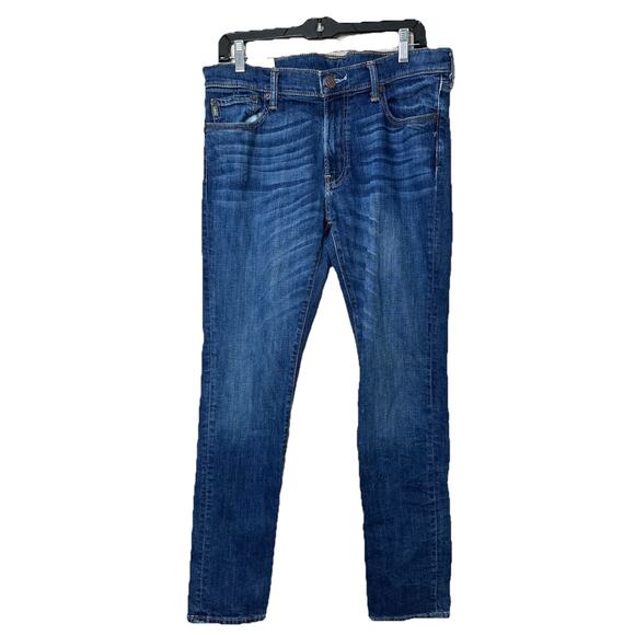Abercrombie & Fitch Jeans Mens 33 x 32 Straight Leg Denim Mid-Rise Blue Stretch - Picture 1 of 7
